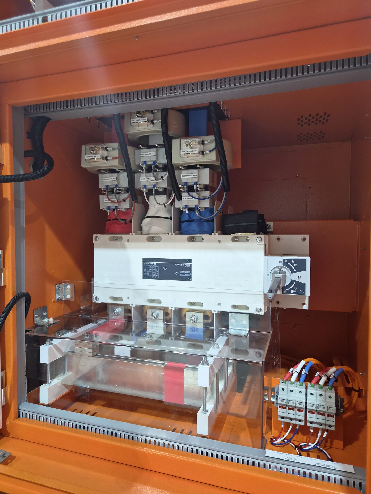 Clapham Station — 1600A changeover switch and metering CTs