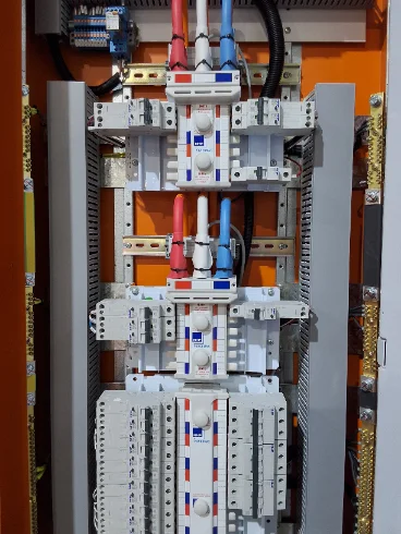 Custom distribution board, doors open