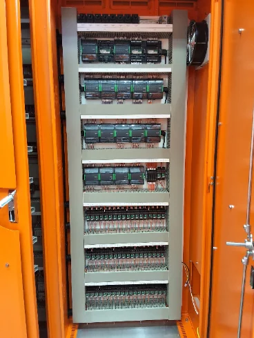 Control enclosure internals with labelled terminations