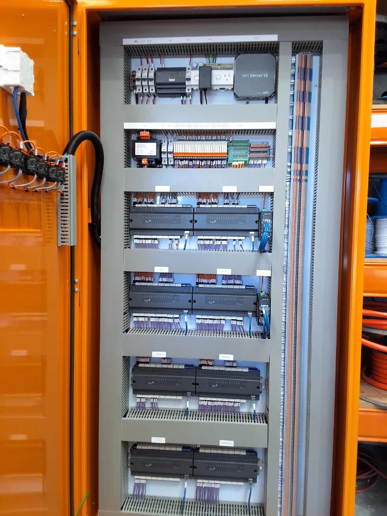 Custom control enclosure, wired and labelled